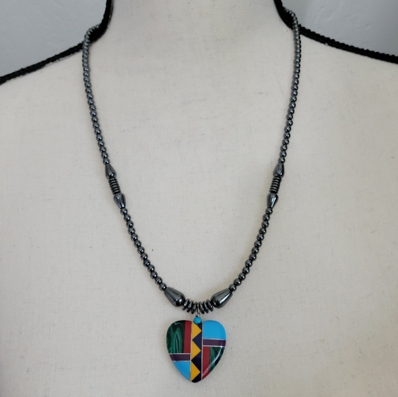 Navajo Multi Stone Necklace and Earrings Set - Picture 3 of 10